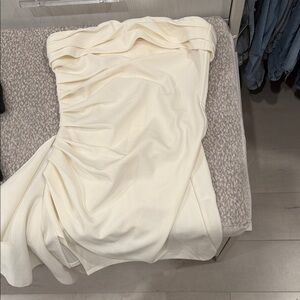 Lucy in the Sky Strapless Cream Midi Dress